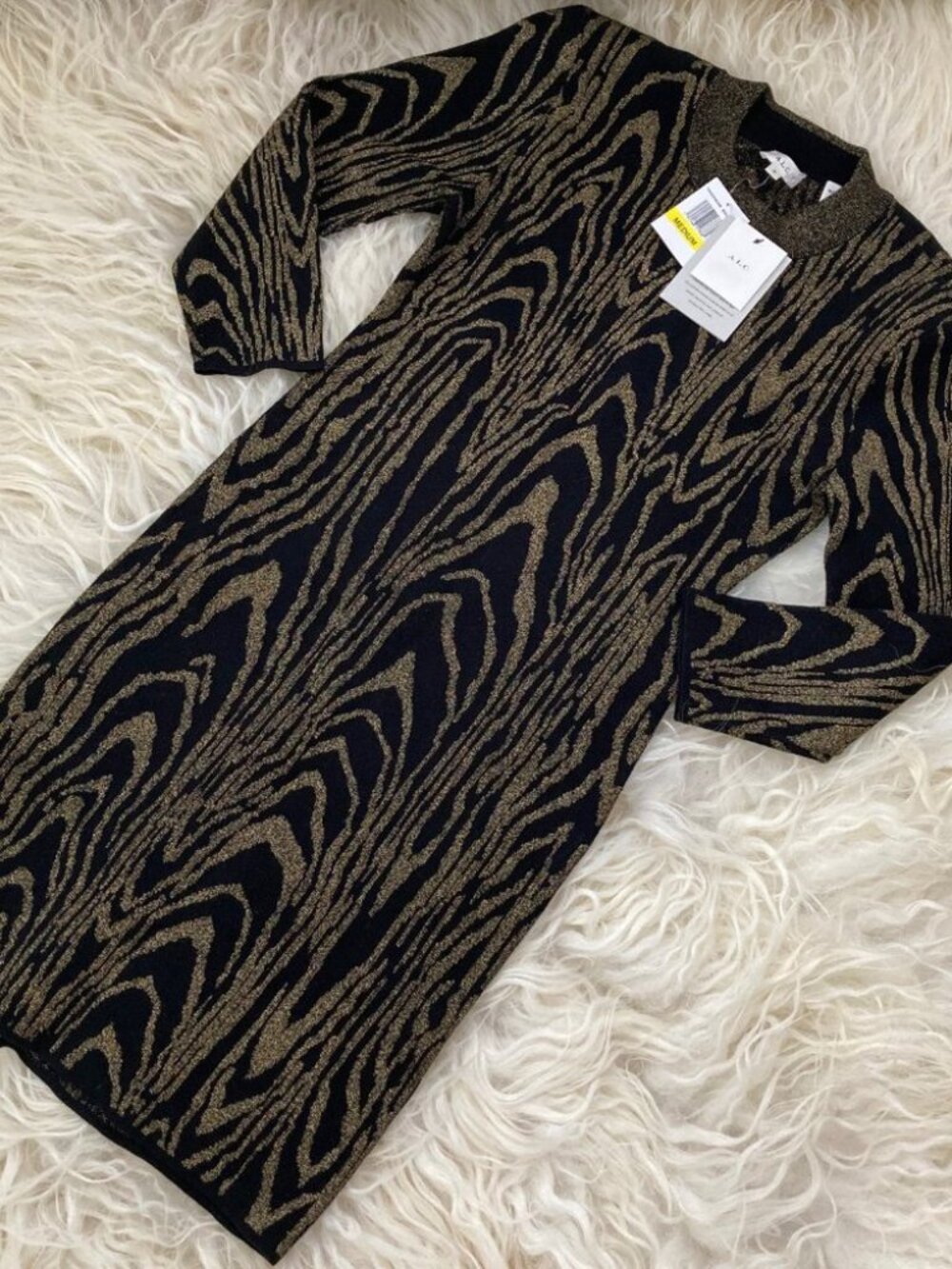 ALC ZIGGY METALLIC CREW NECKLINE SHEATH DRESS 0542 - Picture 7 of 7